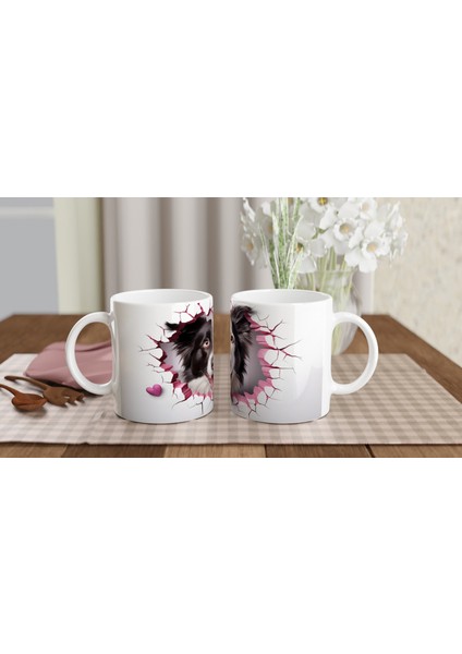 Pembe Çatlaktan Bakan Border Collie Temalı Baskılı Kupa Bardak indirimleri