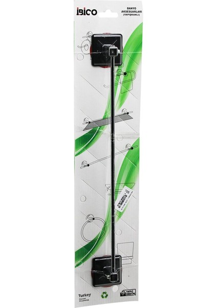 Siyah Uzun Metal Havluluk Yapışkanlı Montaj BNY-705 (4738)