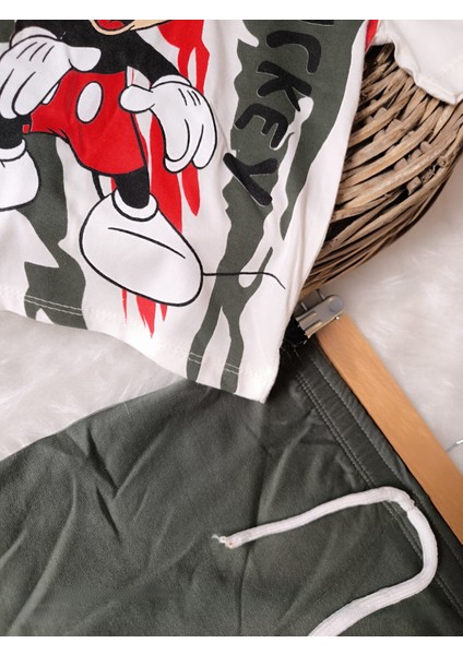 Mickey Mouse Baskılı Pamuk Erkek Çocuk Alt Üst Takim