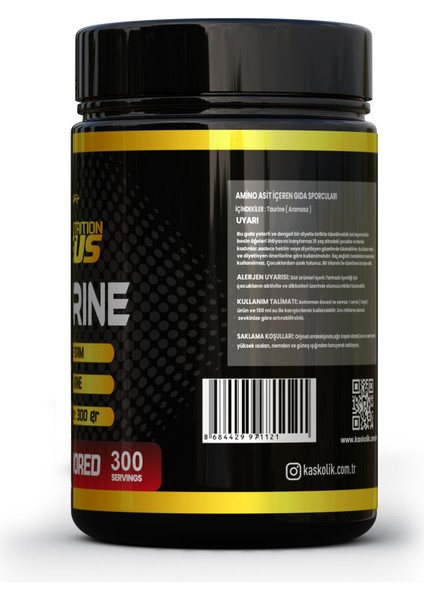 Taurine Powder 300 Gr-Aromasız