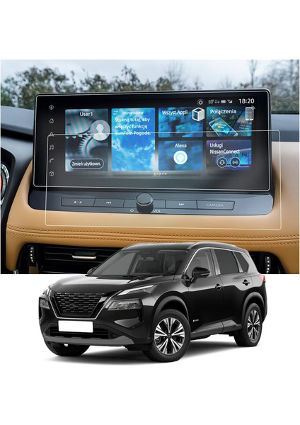 Nissan x Trail 2022-2024 12.3 Inç Audio Multimedya Uyumlu Mat Görünüm Ekran Koruyucu Nano Cam Mat