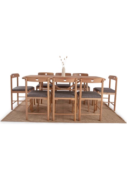 8 Kişilik Slim Ceviz Masa, Masif Ahşap Masa, %100 Doğal Ahşap Masa, Modern Masa, 180x80cm Retro Masa fırsatları
