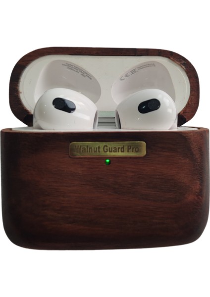 Airpods 3. Nesil Kılıf Walnut Guard Pro Ahşap Kılıf