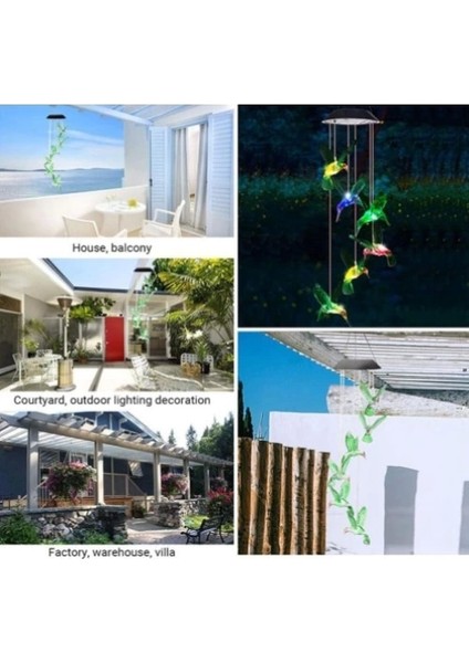 Solar LED Işıklı Kuşlu Bahçe Dekoru 6 Ledli,renkli Işık modelleri