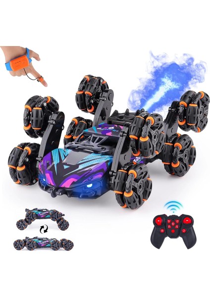 Cool 8 Wheels El Kumandalı Rc Akrobasi Araba Oyuncakları - Mor