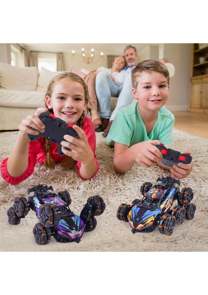Cool 8 Wheels El Kumandalı Rc Akrobasi Araba Oyuncakları - Mor