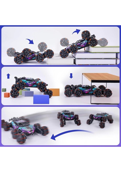 Cool 8 Wheels El Kumandalı Rc Akrobasi Araba Oyuncakları - Mor