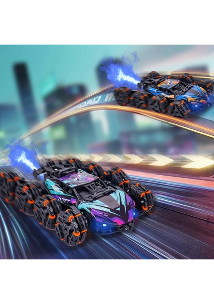 Cool 8 Wheels El Kumandalı Rc Akrobasi Araba Oyuncakları - Mor
