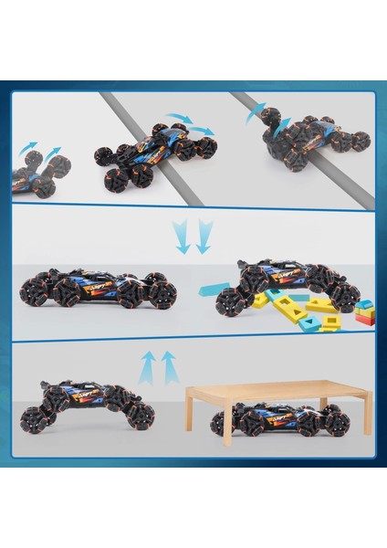 Cool 8 Wheels El Kumandalı Rc Akrobasi Araba Oyuncakları - Mavi