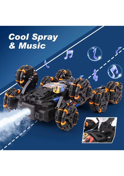 Cool 8 Wheels El Kumandalı Rc Akrobasi Araba Oyuncakları - Mavi