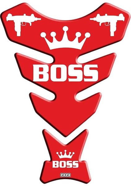 Universal Motosiklet Tank Pad Boss Kırmızı
