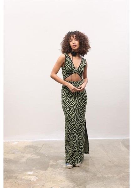 Bellatrix Cut Out Jakarlı Elbise 2677-8