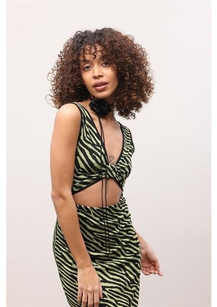 Bellatrix Cut Out Jakarlı Elbise 2677-8