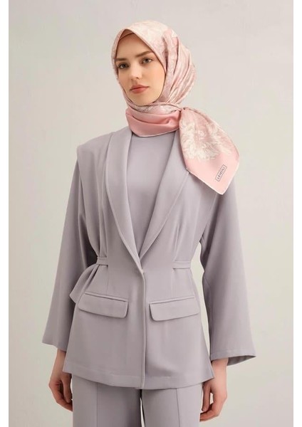 Desenli Saf Ipek Twill Eşarp 9330
