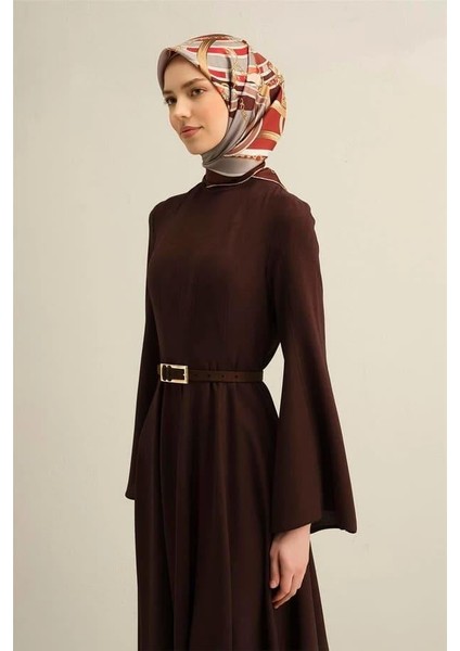Desenli Saf Ipek Twill Eşarp 9315