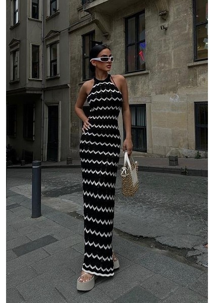 Melina Ajurlu Halter Yaka Elbise 2774