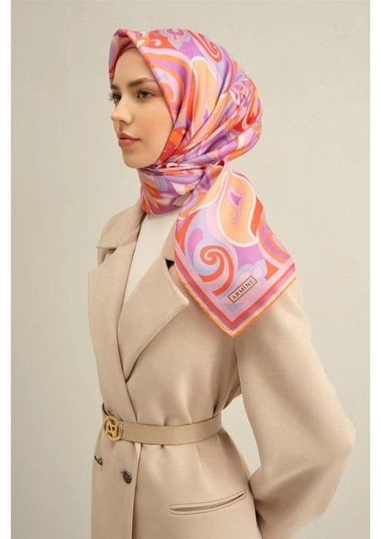 Desenli Saf Ipek Twill Eşarp 9323 fiyatları