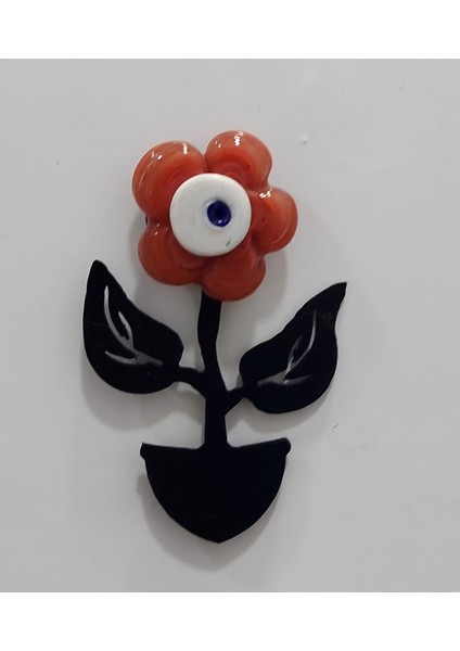 Magnet Metal Cam Çiçek Siyah 7X5CM Dekoratif Sanat Dekor Ev Yaşam Dekorasyon Aksesuar 1 Adet