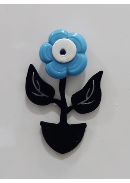 Magnet Metal Cam Çiçek Siyah 7X5CM Dekoratif Mavi Sanat Dekor Ev Yaşam Dekorasyon Dekoratif 1 Adet