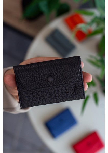 Lucas Deri Akordiyon Model Bol Gözlü Unisex Kartlık