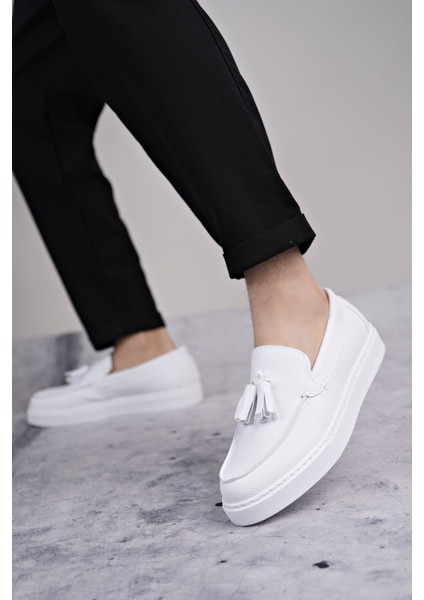 Bloom Bağcıksız Püsküllü Cilt Erkek Günlük Spor Klasik Ayakkabı Bt - Beyaz fiyatları