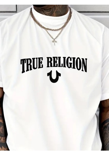 Erkek True Religion Baskılı Süprem T-Shirt