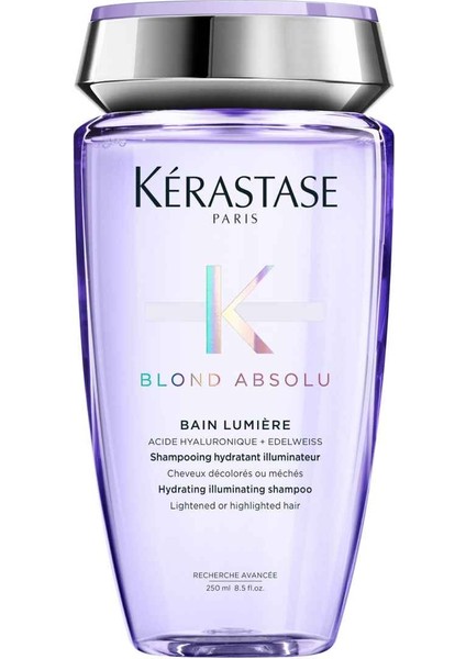 Blond Absolu Bain Lumiere 250 ml Röfleli ve Açık Renkli İşlem Görmüş Saçlar İçin Parlaklık Veren Nemlendirici Şampuan