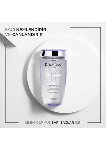 Blond Absolu Bain Lumiere 250 ml Röfleli ve Açık Renkli İşlem Görmüş Saçlar İçin Parlaklık Veren Nemlendirici Şampuan