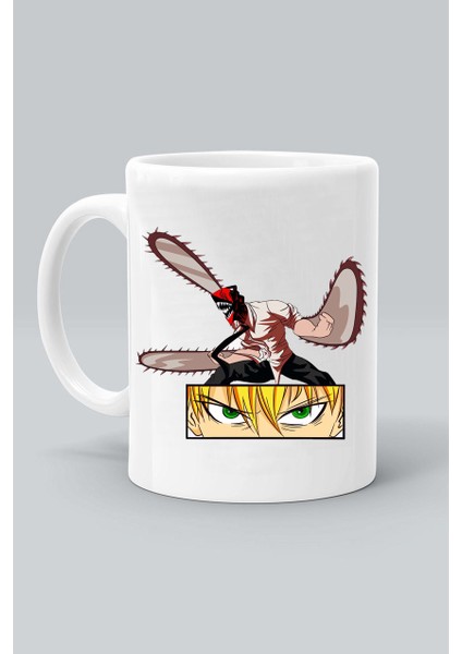 Chainsaw Man Denji Anime Baskılı Beyaz Kupa Bardak