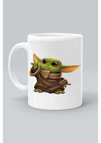 Master Yoda Baby Yoda Karakter Baskılı Beyaz Kupa Bardak