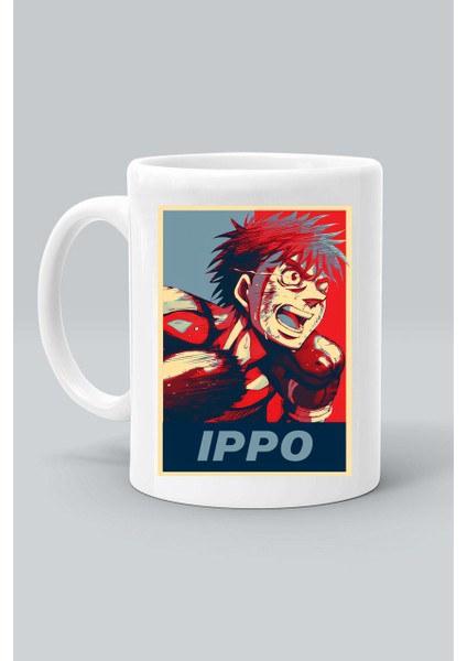 Hajime No Ippo Anime Karakter Boksör Baskılı Beyaz Kupa Bardak