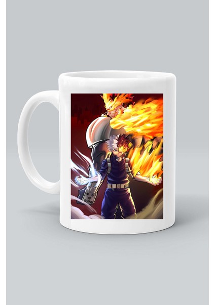 Endeavor Vs Shoto Todoroki Karakter My Hero Baskılı Beyaz Kupa Bardak