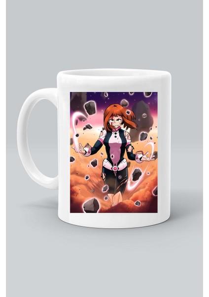 Ochaco Uraraka Karakter Anime My Hero Baskılı Beyaz Kupa Bardak