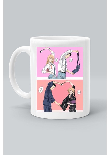 Anime Gojo Wakana Kitagawa Marin Karakter My Dress Up Darling Baskılı Beyaz Kupa Bardak