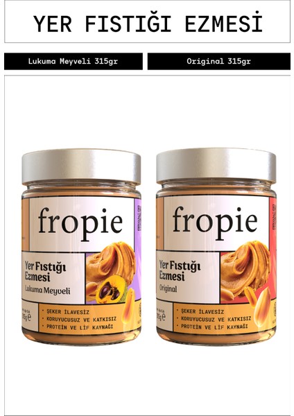 Yer Fıstığı Ezmesi Seti Lukuma Meyveli Yer Fıstığı & Orjinal Yer Fıstığı 315 gr X2