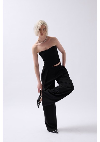 Straplez Dokulu Crop