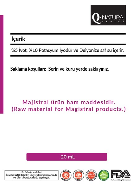Lugols Solution % 5 Iyot Damla 20 ml - 2 Adet