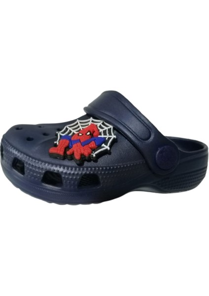 Bebek Çocuk Lacivert Renkli Örümcek Adam -Ağı Figürlü Kaydırmaz Ortopedik Sandalet Terlik fiyatları