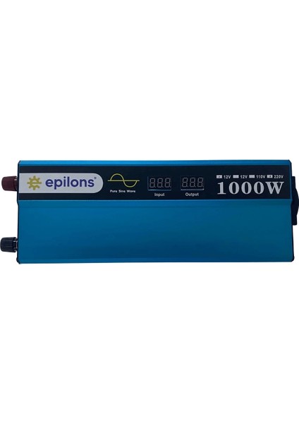 12V 1000W Tam Sinus Inverter 220V Çevirici Taşınabilir Güç Kaynağı ( Lisinya )