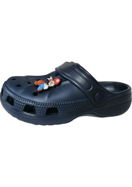 Bebek Çocuk Lacivert Renkli Mario Figürlü Kaydırmaz Ortopedik Sandalet Terlik fiyatları
