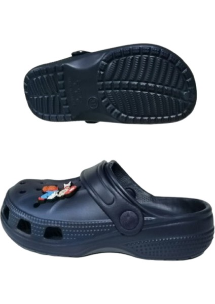 Bebek Çocuk Lacivert Renkli Mario Figürlü Kaydırmaz Ortopedik Sandalet Terlik indirimleri