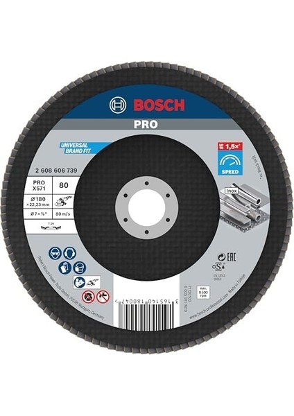 Professional Yelpaze Taşlama Diski (Açılı Taşlama Makinesi Için Farklı Malzemeler, Ø 180 Mm, Granülasyon 80)