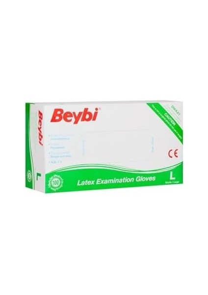 Lateks Pudralı Tek Kullanımlık Eldiven -L- 100 Adet