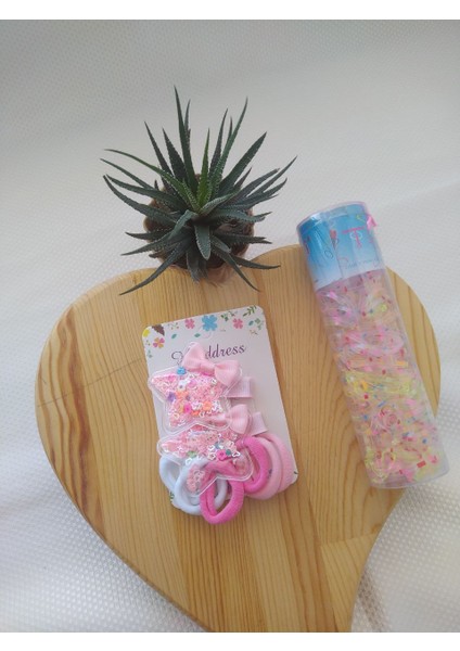 Pullu Yıldızlı Pens Toka ve Lastik Toka Seti