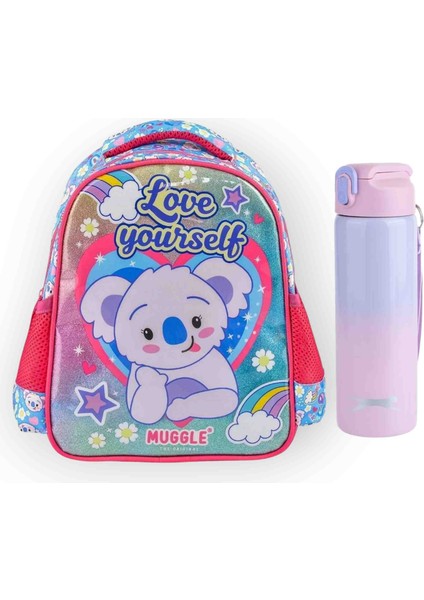 Muggle lisanslı Koala Mavi Anaokulu Çantası - 500 ml Çelik Termos Matara Hediye