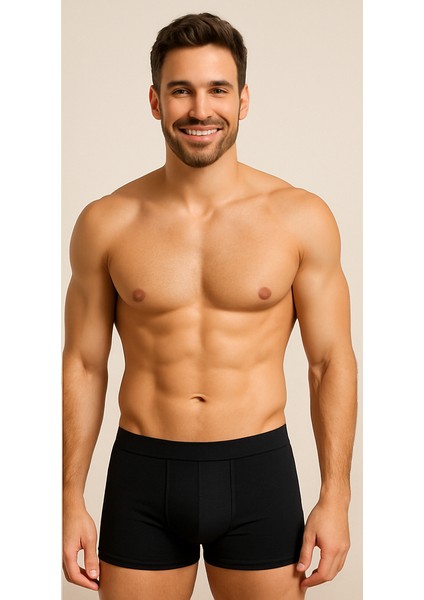 Siyah,Beyaz ve Gri Renk Likralı Elastan Tekli Erkek Boxer