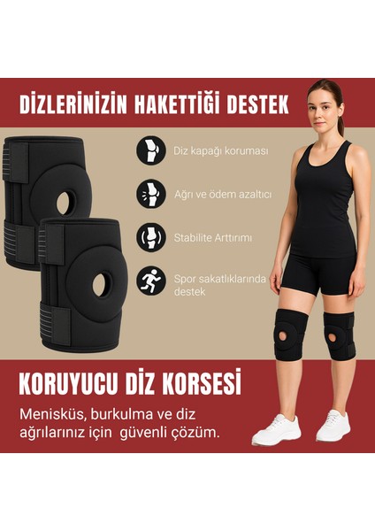 Menisküs Için Dizlik Patella Ligament Destekli Dizlik Ayarlanabilir Koruyucu Diz Korsesi Siyah