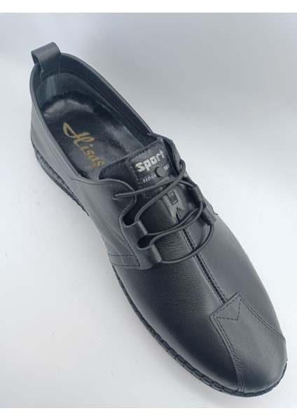 Siyah Deri Poliüretan Taban Erkek Ayakkabı indirimleri