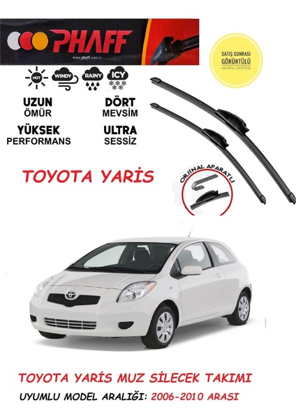 Toyota Yaris Ön Muz Silecek Takımı 2007 Model Araca Özel Aparat