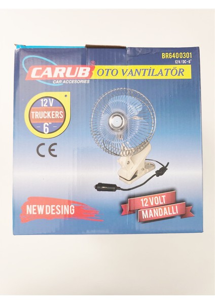 Oto Vantilatör 12 Volt 6 Inç Mandallı Çakmaklık Girişli 6400301 modelleri